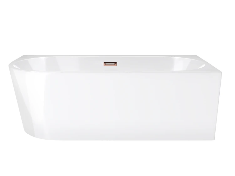 Wanna narożna corsan intero prawa 160 cm z szeroką krawędzią i wykończeniem różowe złoto