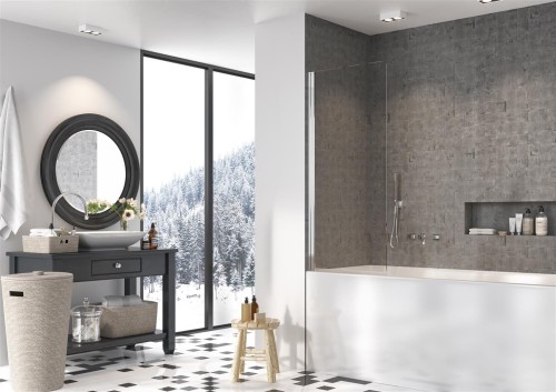 Parawan nawannowy Radaway Nes PNJ I 70x150 lewy, szkło przejrzyste