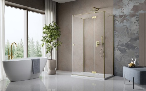 Kabina przyścienna Radaway Essenza Brushed Gold KDJ+S prawa