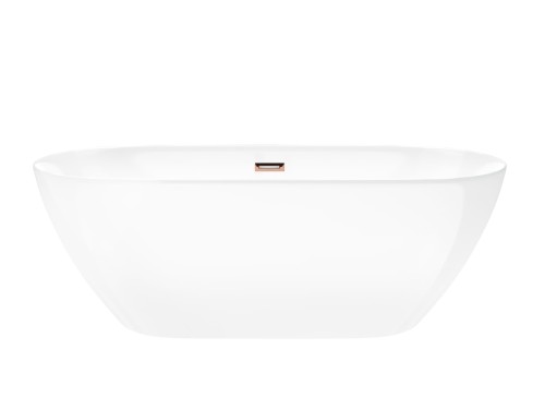 Wanna wolnostojąca corsan e041 olvena 160 cm z wykończeniem różowe złoto