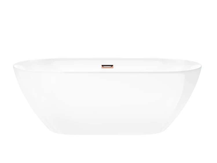 Wanna wolnostojąca corsan e041 olvena 160 cm z wykończeniem różowe złoto