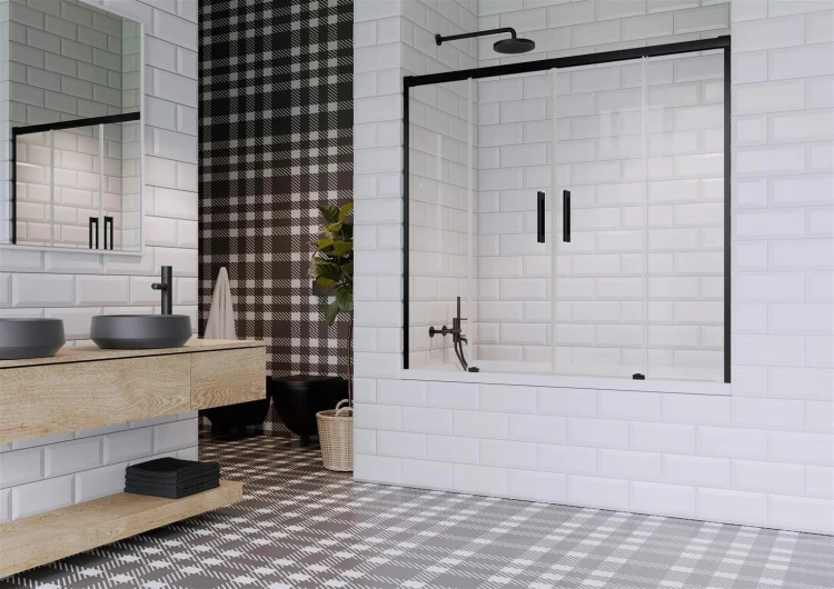 Zabudowa nawannowa Radaway Idea Black PN DWD 140x150,5 przejrzysta