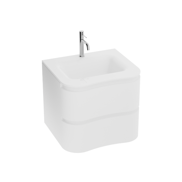 Szafka wisząca z umywalką szklaną Ontario White 600 Lavita