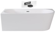 Wanna wolnostojąca Zoya Besco 170x80 biała lewa maskownice grafitowe