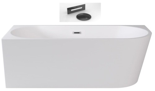 Wanna wolnostojąca Zoya Besco 170x80 biała lewa maskownice grafitowe