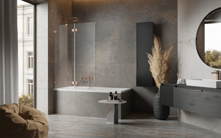 Parawan nawannowy Radaway Essenza Pro Brushed Copper PND II lewy