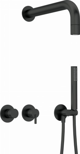 Zestaw prysznicowy podtynkowy nero czarny Silia Deante
