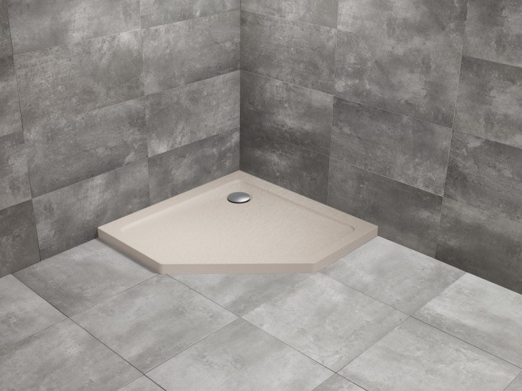 Brodzik pięciokątny Radaway Doros PT 80x80 Stone kaszmirowy