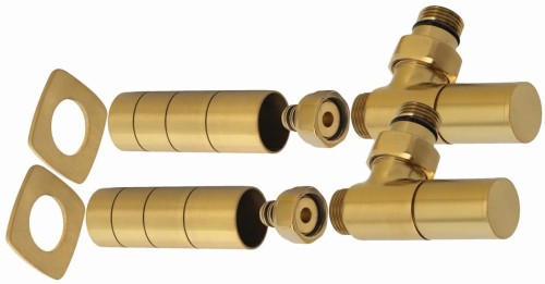 Zestaw zaworów kątowy Round M Sunerzha złoto szczotkowane