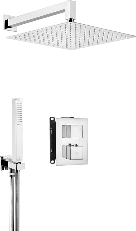 Komplet z boxem podtynkowym termostatycznym kwadratowy Deante