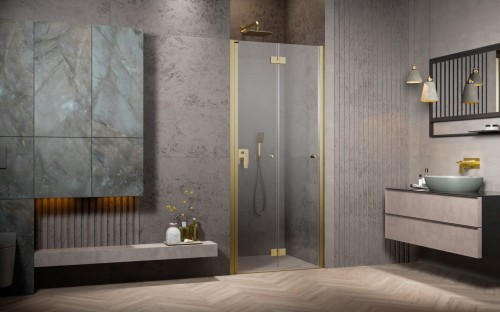 Drzwi prysznicowe Radaway Nes Brushed Gold DWB lewe