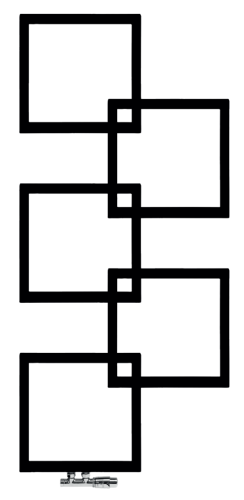 Grzejnik łazienkowy dekoracyjny Radeco Loco 5 Mini 112,3x50cm kolor czarny, Merkury 7