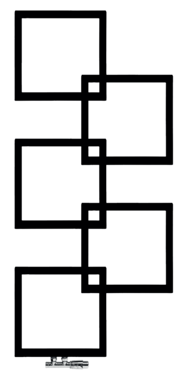 Grzejnik łazienkowy dekoracyjny Radeco Loco 5 Mini 112,3x50cm kolor czarny, Merkury 7