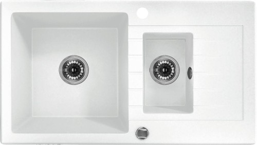 Zlewozmywak 1,5-komorowy z ociekaczem - alabaster Zorba Deante