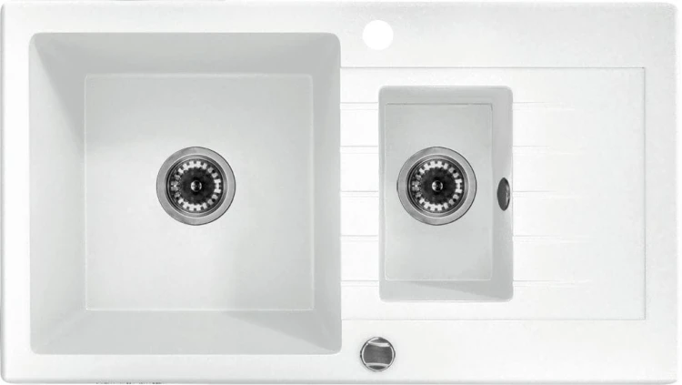 Zlewozmywak 1,5-komorowy z ociekaczem - alabaster Zorba Deante