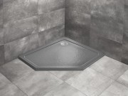 Brodzik pięciokątny Radaway Doros PT E 90x80x5 Stone antracytowy prawy