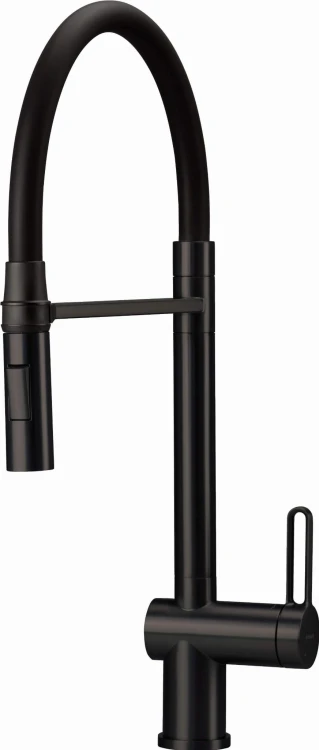 Bateria kuchenna z elastyczną wylewką czarna nero Magnetic Deante