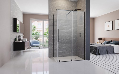 Kabina prysznicowa Furo Black KDJ 90x90x200 Radaway prawa przejrzysta