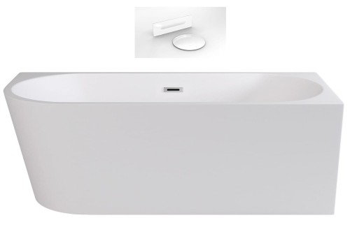 Wanna wolnostojąca Zoya Besco 150x75 prawa biała maskownice białe