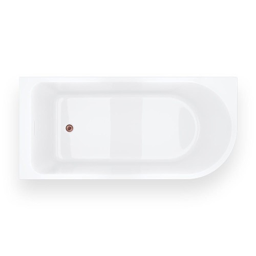 Wanna narożna invelia v220xllbrg 170x80 cm montaż lewostronny korek klik klak miedź szczotkowana