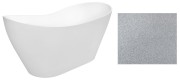 Wanna wolnostojąca Besco VIYA GLAM 160x70 srebrna