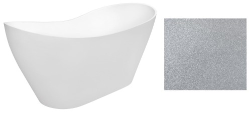 Wanna wolnostojąca Besco VIYA GLAM 160x70 srebrna