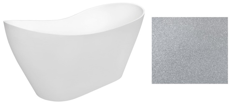 Wanna wolnostojąca Besco VIYA GLAM 160x70 srebrna