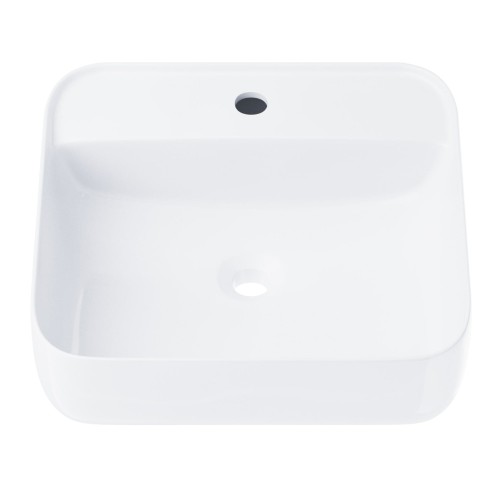 Umywalka nablatowa corsan 649902 kwadratowa 395x395x145 mm z otworem na baterię