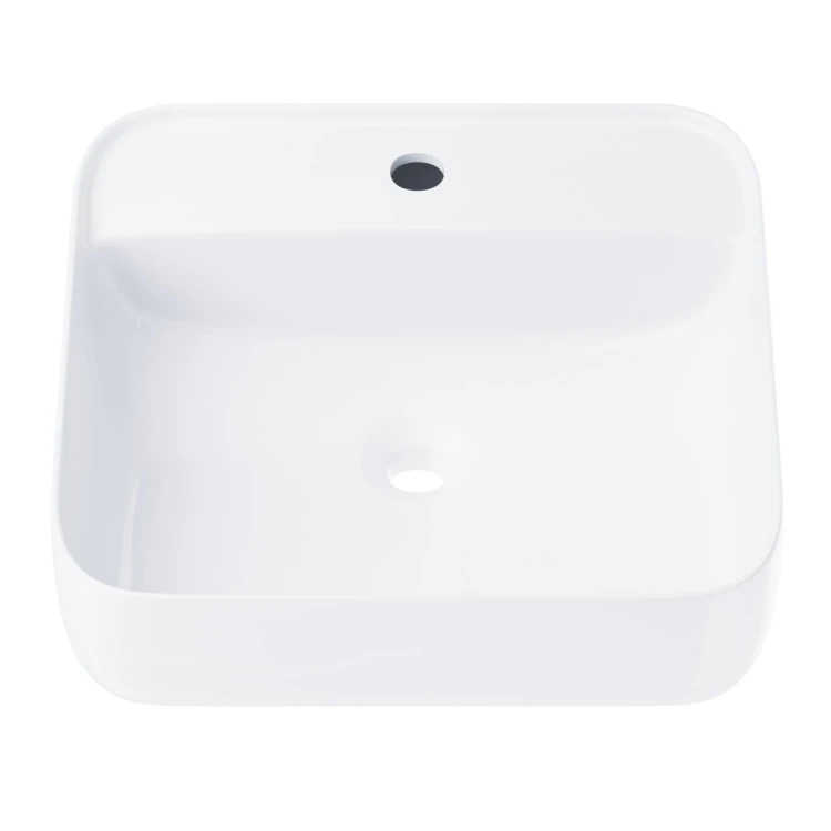 Umywalka nablatowa corsan 649902 kwadratowa 395x395x145 mm z otworem na baterię