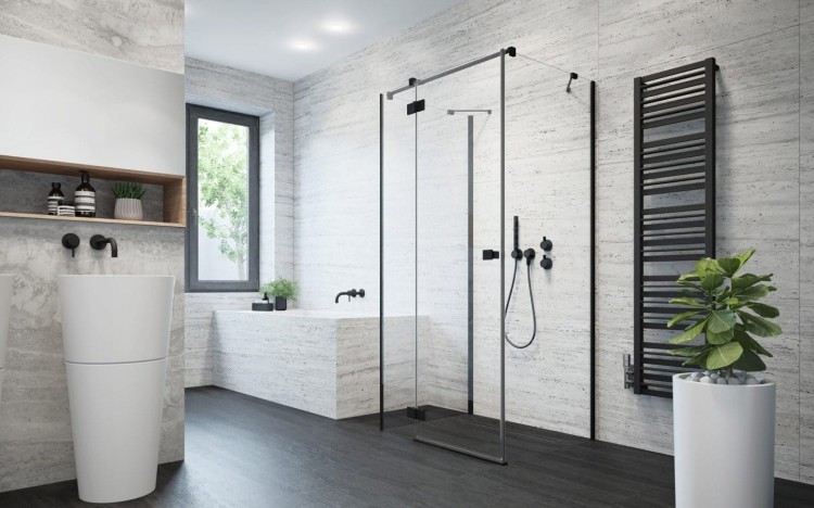 Kabina przyścienna Radaway Essenza Black KDJ+S 80x80x200 lewa