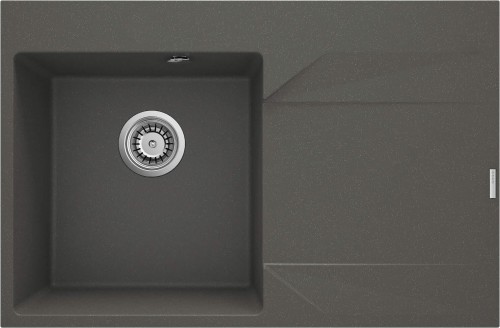 Zlewozmywak granitowy 1-komorowy prawy antracyt metalik Evora Deante
