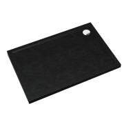 Brodzik prostokątny Sharper Black Stone 80x100 Schedpol Schedline, czarny