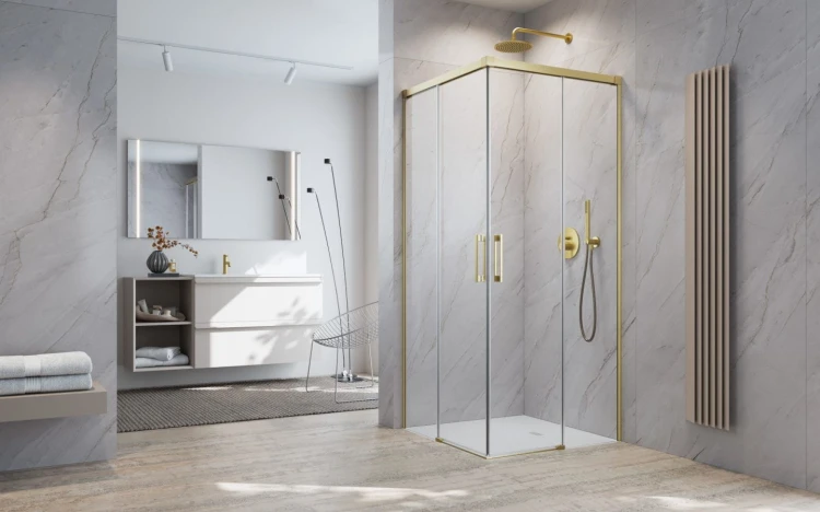 Kabina prysznicowa Radaway Idea 8 Brushed Gold KDD szkło przejrzyste