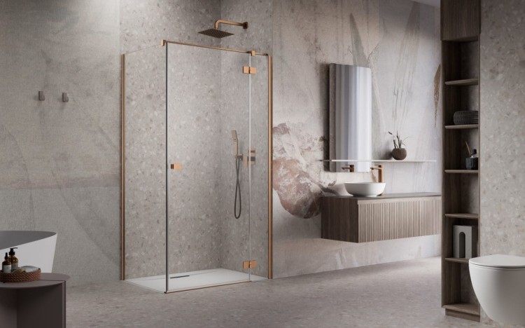 Kabina prysznicowa Radaway Essenza Brushed Copper KDJ prawa