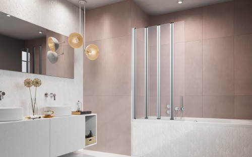 Parawan nawannowy RADAWAY Eos PNW5 107x152 szkło przejrzyste