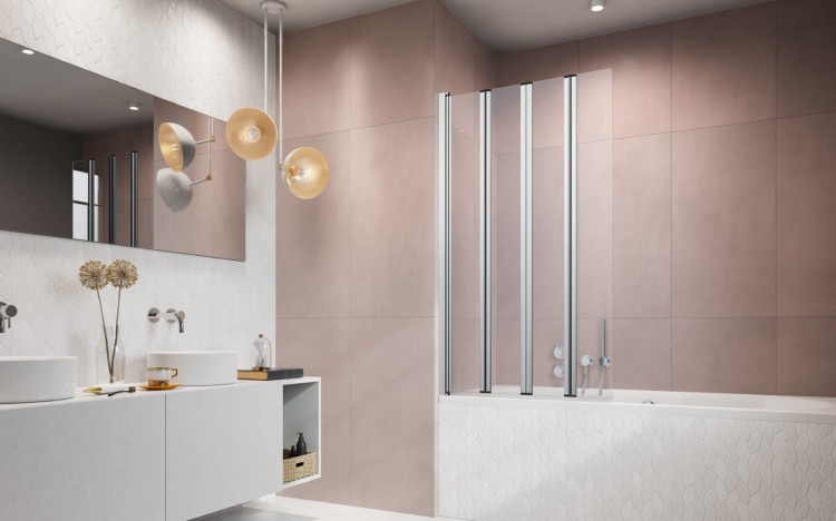 Parawan nawannowy RADAWAY Eos PNW5 107x152 szkło przejrzyste