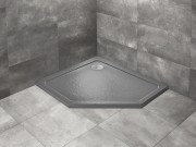 Brodzik pięciokątny Radaway Doros PT E 100x90x5 Stone antracytowy lewy