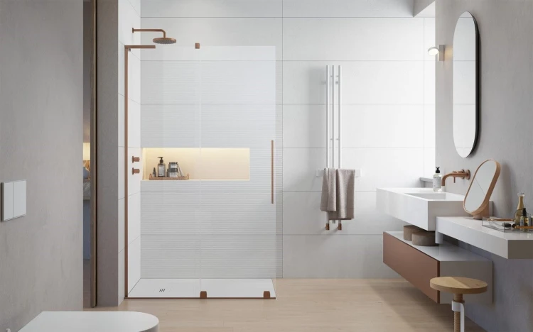 Kabina prysznicowa Furo SL Brushed Copper Walk-in Radaway lewa