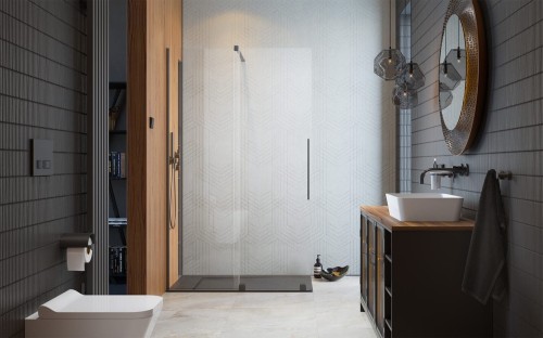 Kabina prysznicowa Furo Brushed GunMetal Walk-in 90x200 Radaway lewa