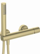 Bateria prysznicowa ścienna złoto szczotkowane Silia Hexa Deante