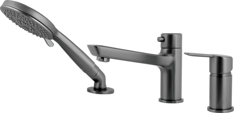 Bateria wannowa 3-otworowa titanium Arnika Deante