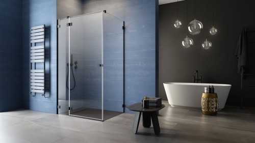 Kabina Radaway Essenza Pro Black KDJ 120x70x200 lewa przejrzysta