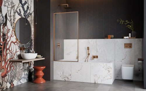 Parawan nawannowy Radaway Modo F SL Brushed Copper PNJ II lewy