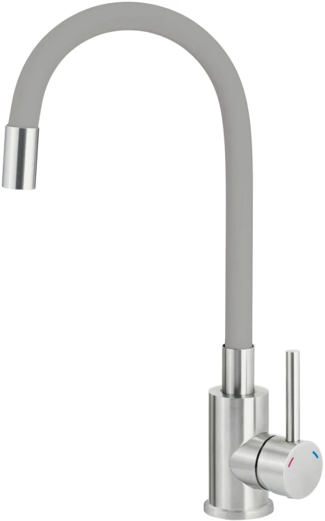 Bateria kuchenna z giętą wylewką Luno Deante szara stal