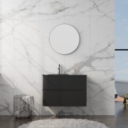 Szafka wisząca z umywalką szklaną Atlanta Black 800 Lavita