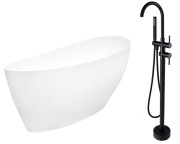 Wanna wolnostojąca Besco Keya 165x70 biała + bateria Illusion I czarna