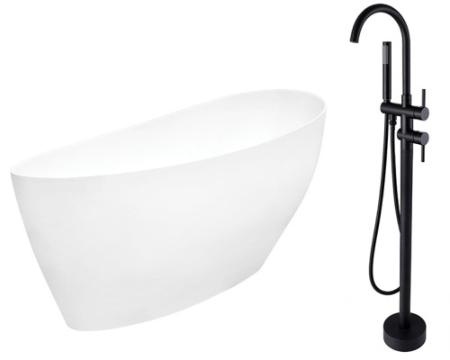 Wanna wolnostojąca Besco Keya 165x70 biała + bateria Illusion I czarna