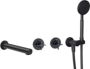 Bateria wannowa podtynkowa nero czarna Temisto Deante