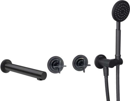 Bateria wannowa podtynkowa nero czarna Temisto Deante