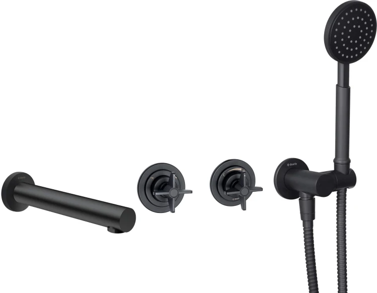 Bateria wannowa podtynkowa nero czarna Temisto Deante